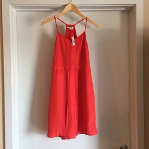 NWT Madewell silk orange/red dress Size 0